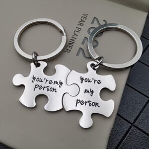 'You're My Person' Puzzle Keychain Set – 2-Piece Stainless Steel